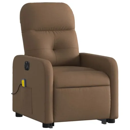 Fauteuil inclinable de massage électrique Marron Tissu