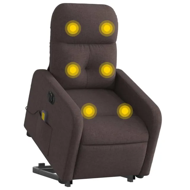 Fauteuil inclinable de massage électrique Marron foncé Tissu