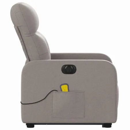 Fauteuil inclinable de massage électrique Taupe Tissu