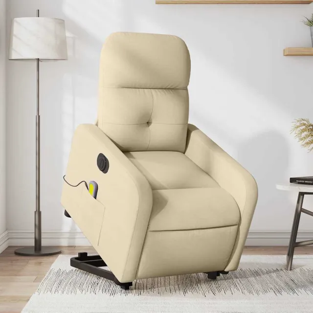 Fauteuil inclinable de massage électrique Crème Tissu