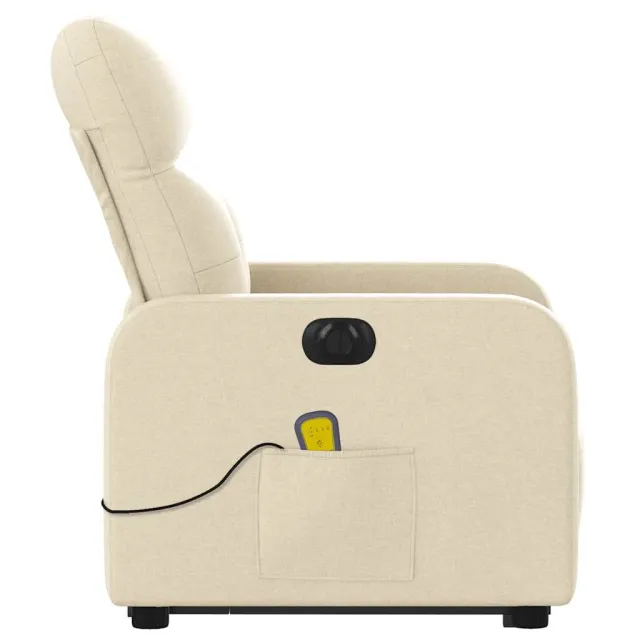 Fauteuil inclinable de massage électrique Crème Tissu