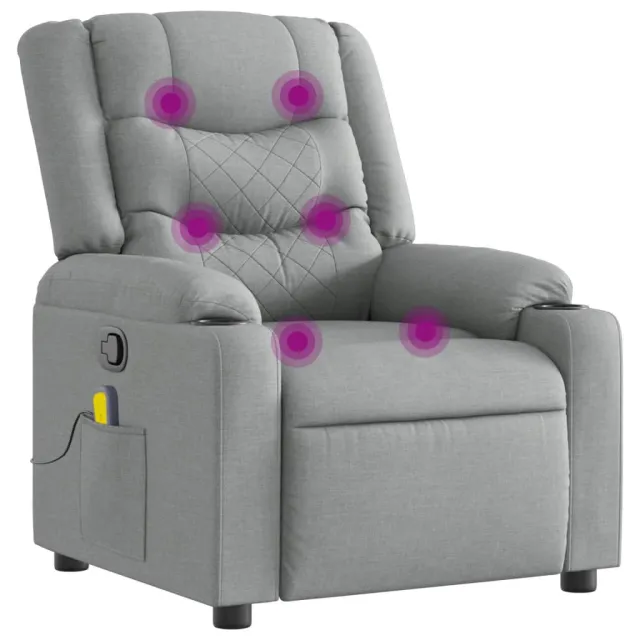 Fauteuil inclinable de massage en tissu gris clair
