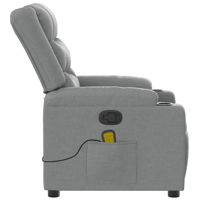 Fauteuil inclinable de massage en tissu gris clair