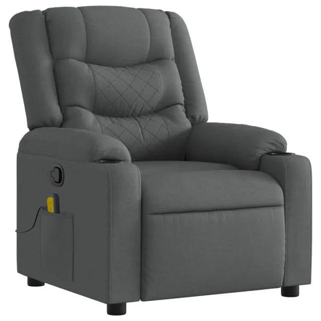 Fauteuil de massage inclinable gris foncé tissu