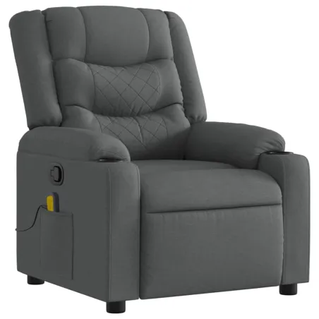 Fauteuil de massage inclinable gris foncé tissu
