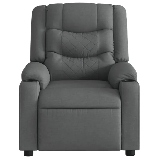 Fauteuil de massage inclinable gris foncé tissu