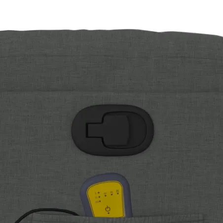 Fauteuil de massage inclinable gris foncé tissu