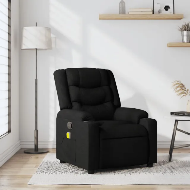 Fauteuil de massage inclinable noir tissu