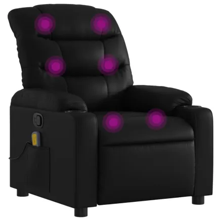 Fauteuil de massage inclinable noir similicuir 2
