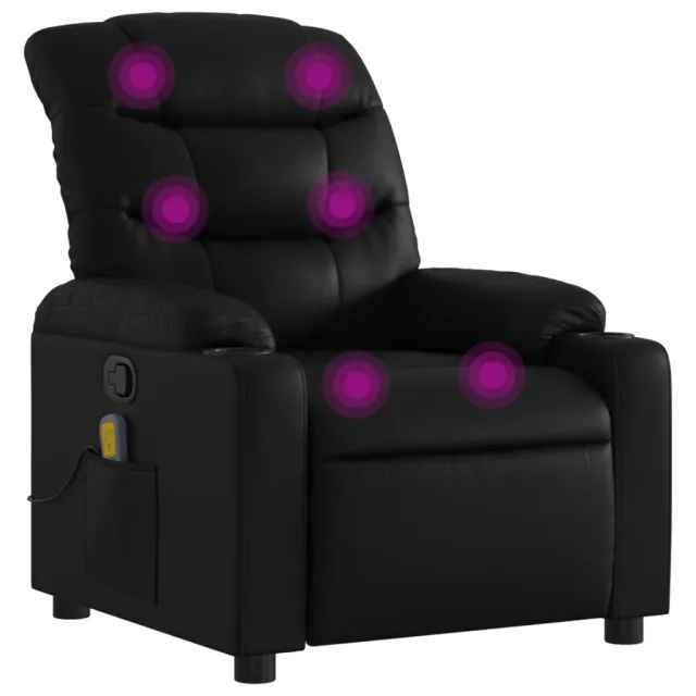 Fauteuil de massage inclinable noir similicuir