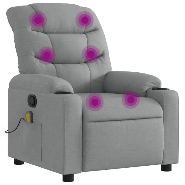 Fauteuil de massage inclinable gris clair tissu