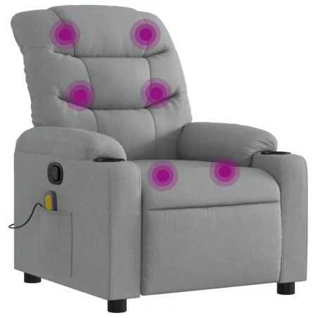 Fauteuil de massage inclinable gris clair tissu