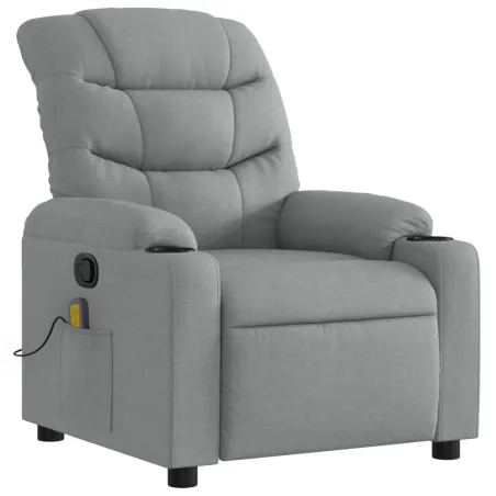 Fauteuil de massage inclinable gris clair tissu