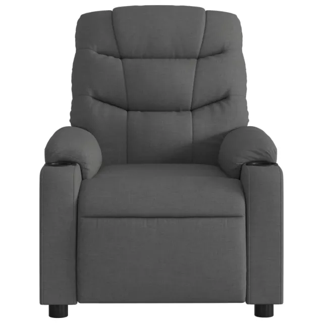 Fauteuil de massage inclinable gris foncé tissu