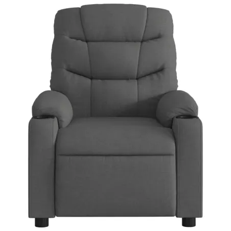Fauteuil de massage inclinable gris foncé tissu