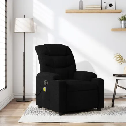 Fauteuil de massage inclinable noir tissu
