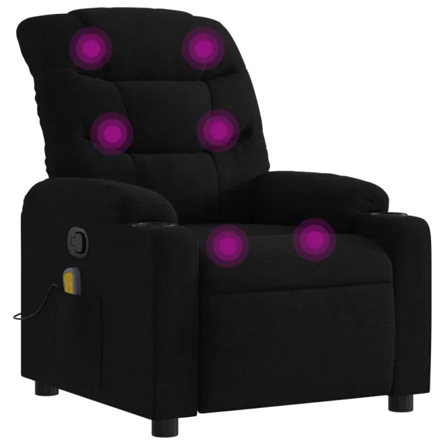 Fauteuil de massage inclinable noir tissu