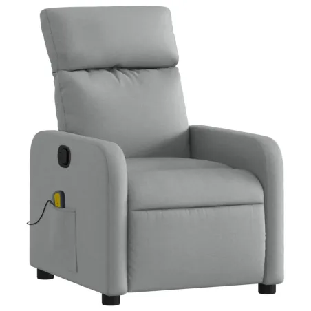 Fauteuil inclinable de massage en tissu gris clair