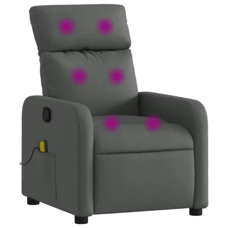 Fauteuil inclinable de massage en tissu gris foncé