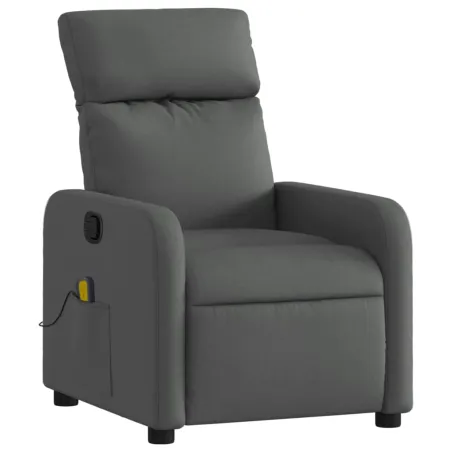Fauteuil inclinable de massage en tissu gris foncé