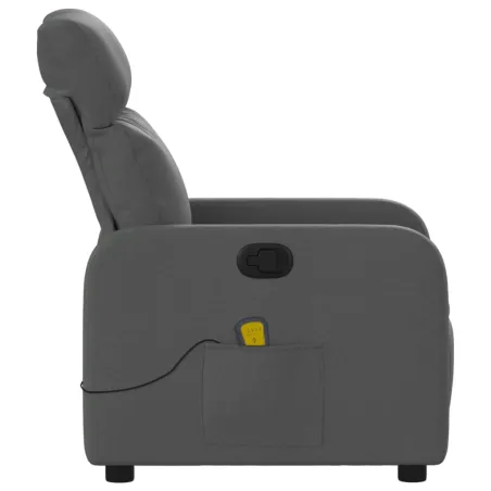Fauteuil inclinable de massage en tissu gris foncé