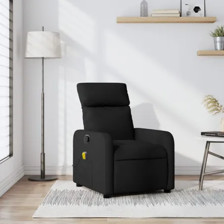 Fauteuil inclinable de massage en tissu noir
