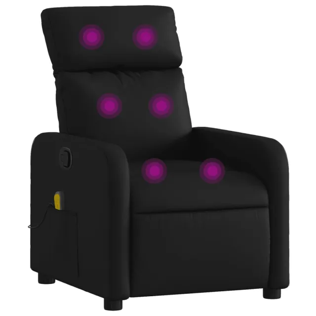 Fauteuil inclinable massant en similicuir noir