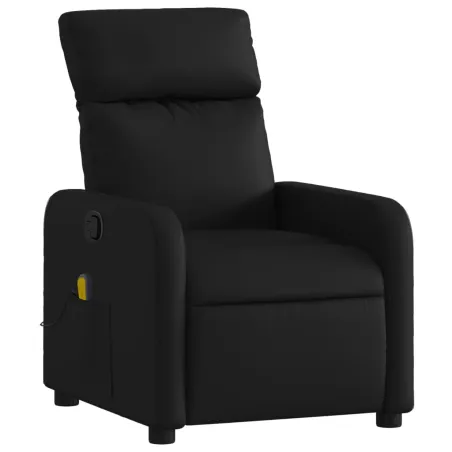 Fauteuil inclinable massant en similicuir noir