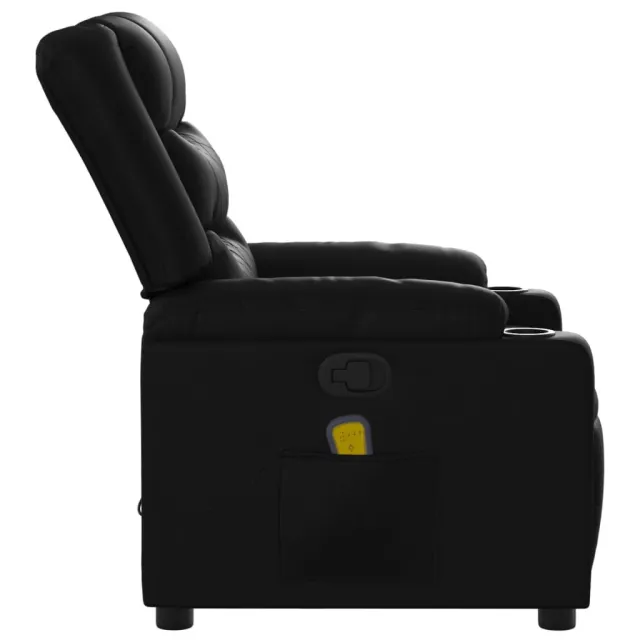 Fauteuil de massage inclinable noir similicuir