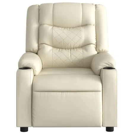 Fauteuil de massage inclinable crème similicuir