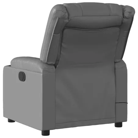 Fauteuil de massage inclinable gris similicuir