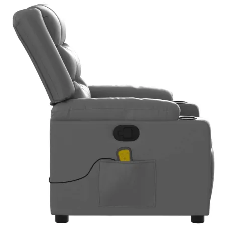 Fauteuil de massage inclinable gris similicuir