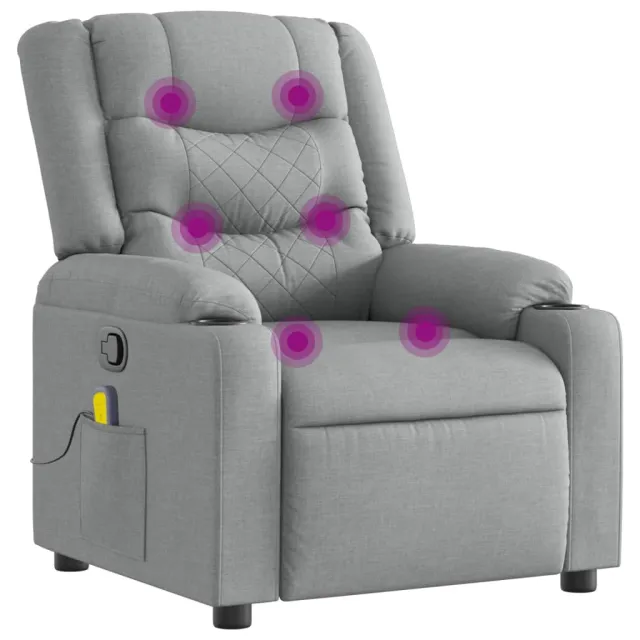 Fauteuil inclinable de massage en tissu gris clair
