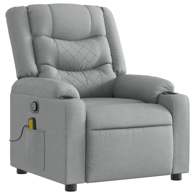 Fauteuil inclinable de massage en tissu gris clair