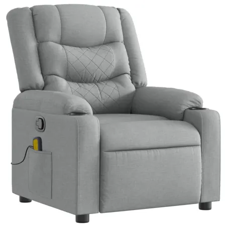 Fauteuil inclinable de massage en tissu gris clair