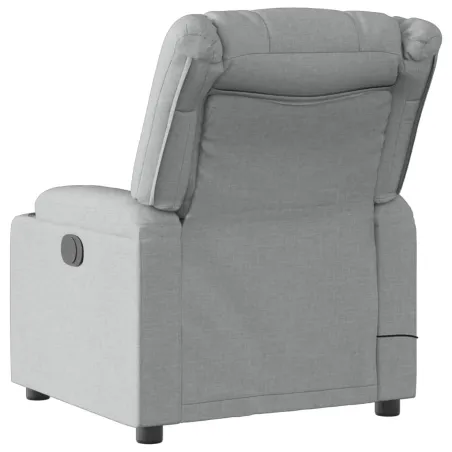 Fauteuil inclinable de massage en tissu gris clair