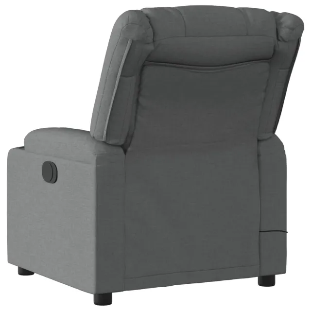 Fauteuil inclinable de massage gris foncé tissu