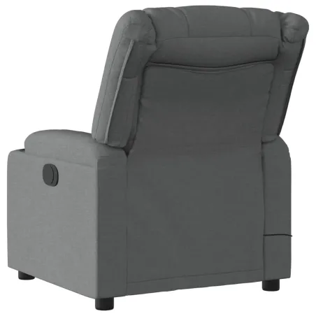 Fauteuil inclinable de massage gris foncé tissu