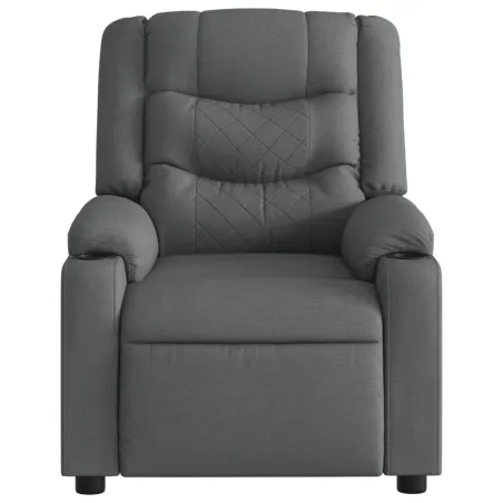 Fauteuil inclinable de massage gris foncé tissu