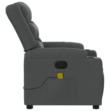 Fauteuil inclinable de massage gris foncé tissu