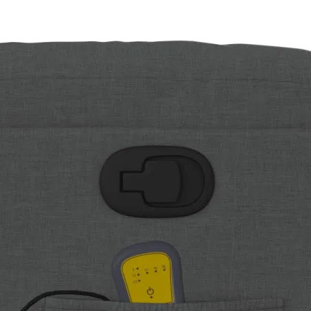 Fauteuil inclinable de massage gris foncé tissu