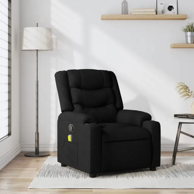 Fauteuil inclinable de massage noir tissu