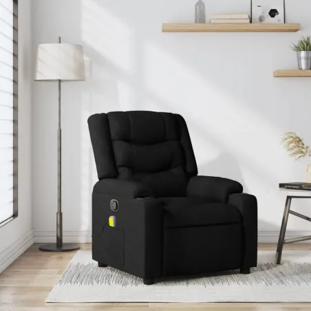 Fauteuil inclinable de massage noir tissu