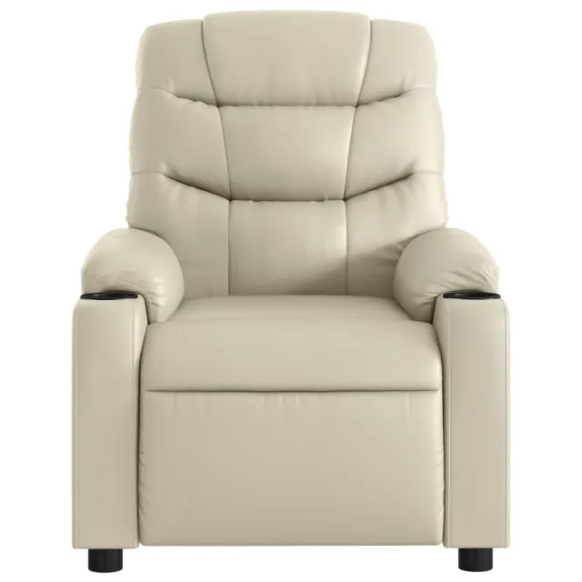 Fauteuil de massage inclinable crème similicuir