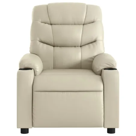 Fauteuil de massage inclinable crème similicuir