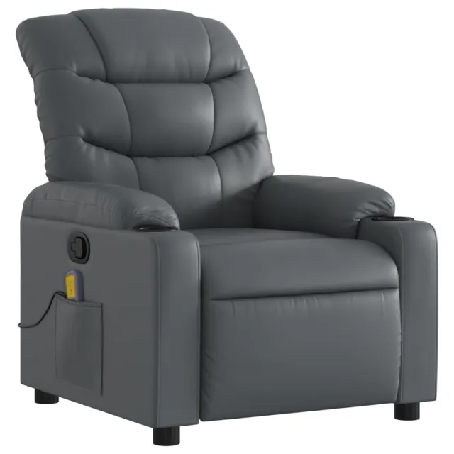 Fauteuil de massage inclinable gris similicuir