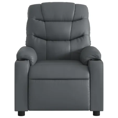 Fauteuil de massage inclinable gris similicuir