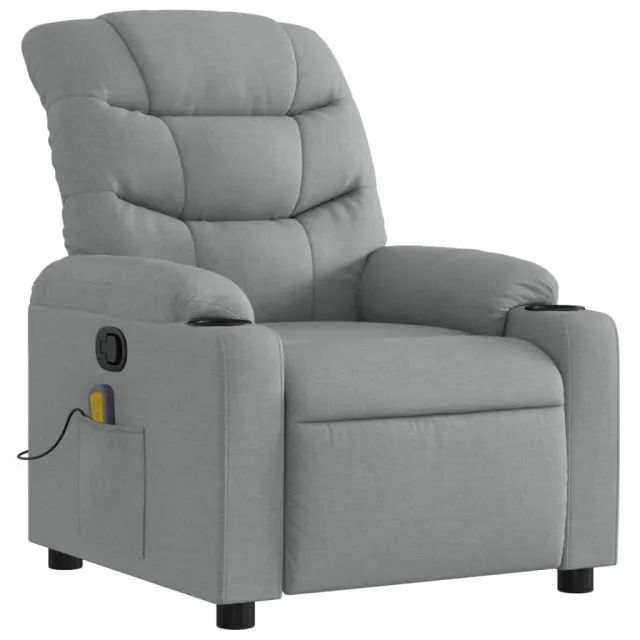 Fauteuil inclinable de massage gris clair tissu