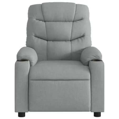 Fauteuil inclinable de massage gris clair tissu