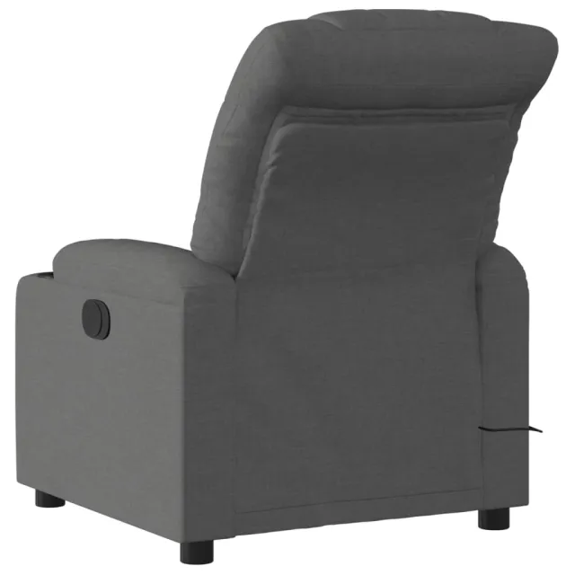 Fauteuil inclinable de massage gris foncé tissu